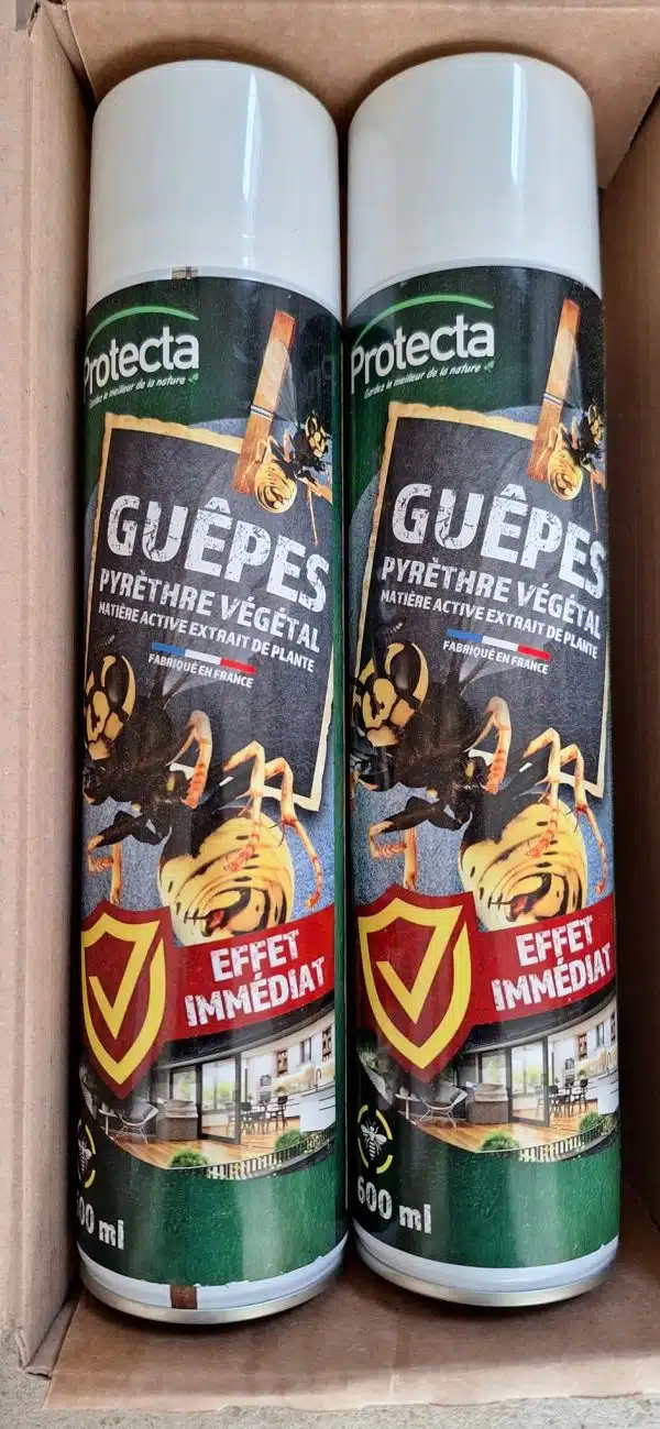 2 bouteilles Aérosol Insecticide Guêpes & Frelons 600 ml Protecta®