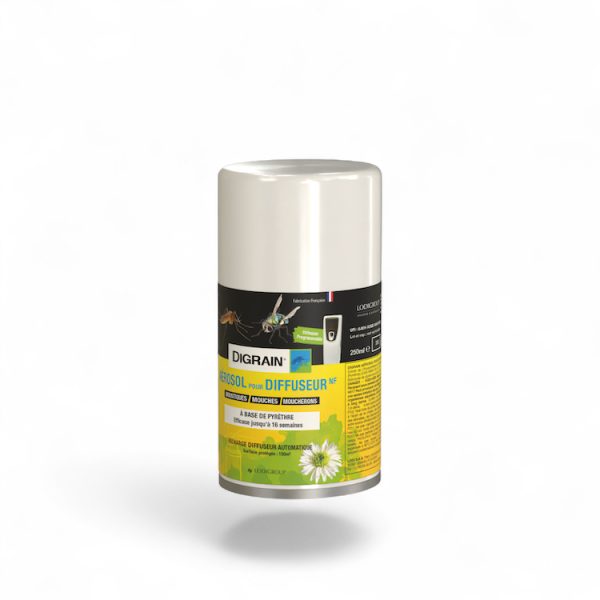 Recharge Digrain aérosol au pyrèthre naturel pour diffuseur automatique – anti-moustique efficace