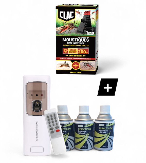 Kit Anti-Moustiques protection Chikungunya Eolia Prodifa avec diffuseur automatique et piège Inzecto