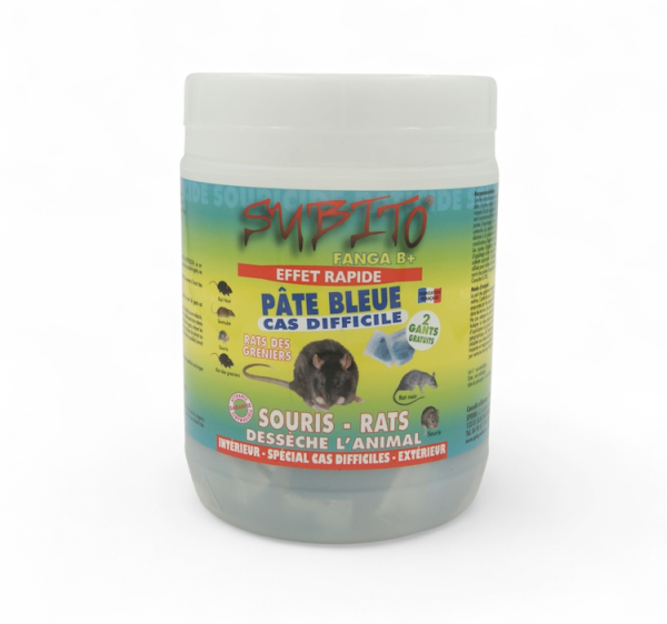 Subito FANGA B+ pâte bleue raticide anti-rats et anti-souris