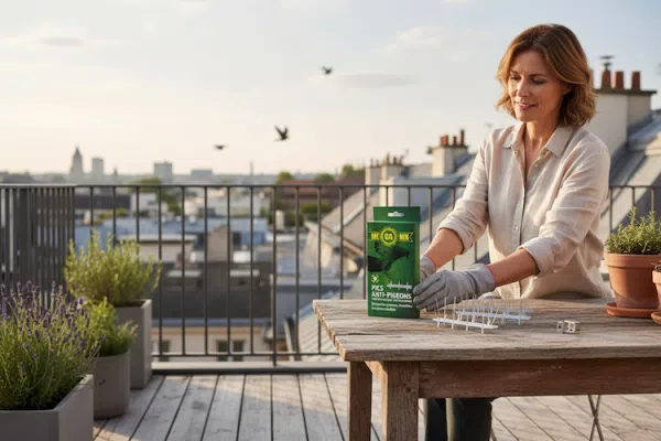 Détail des pics anti-pigeons en acier inoxydable – dispositif anti volatiles durable